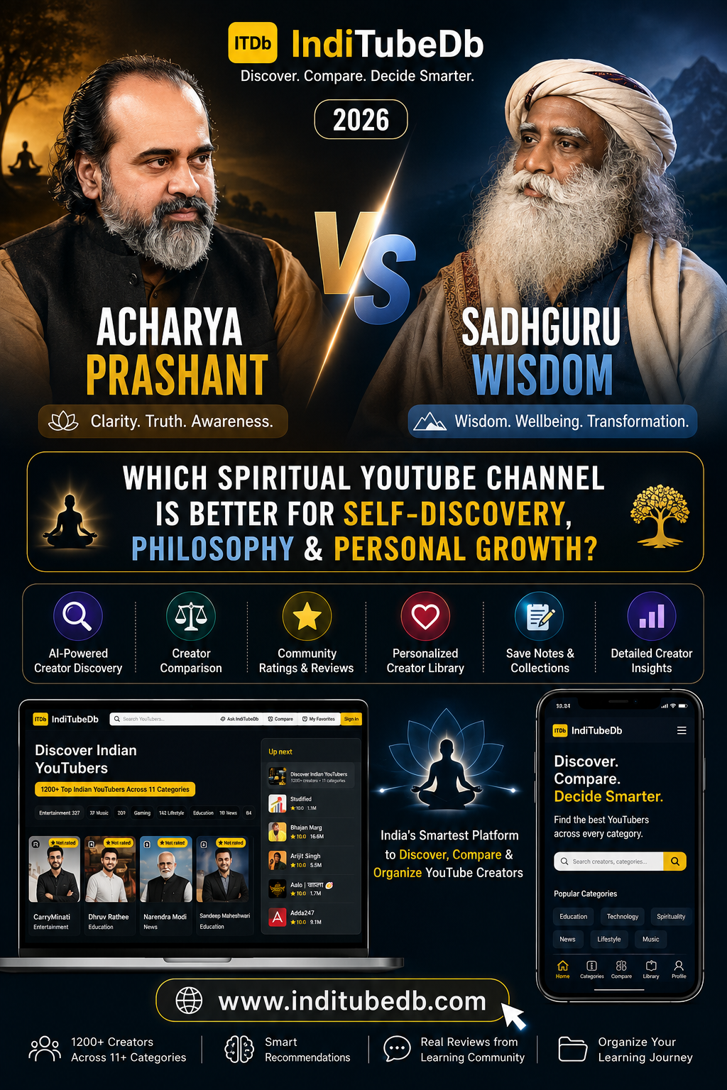 Acharya Prashant vs Sadhguru 2026 – Which Spiritual YouTube Channel Is Better?